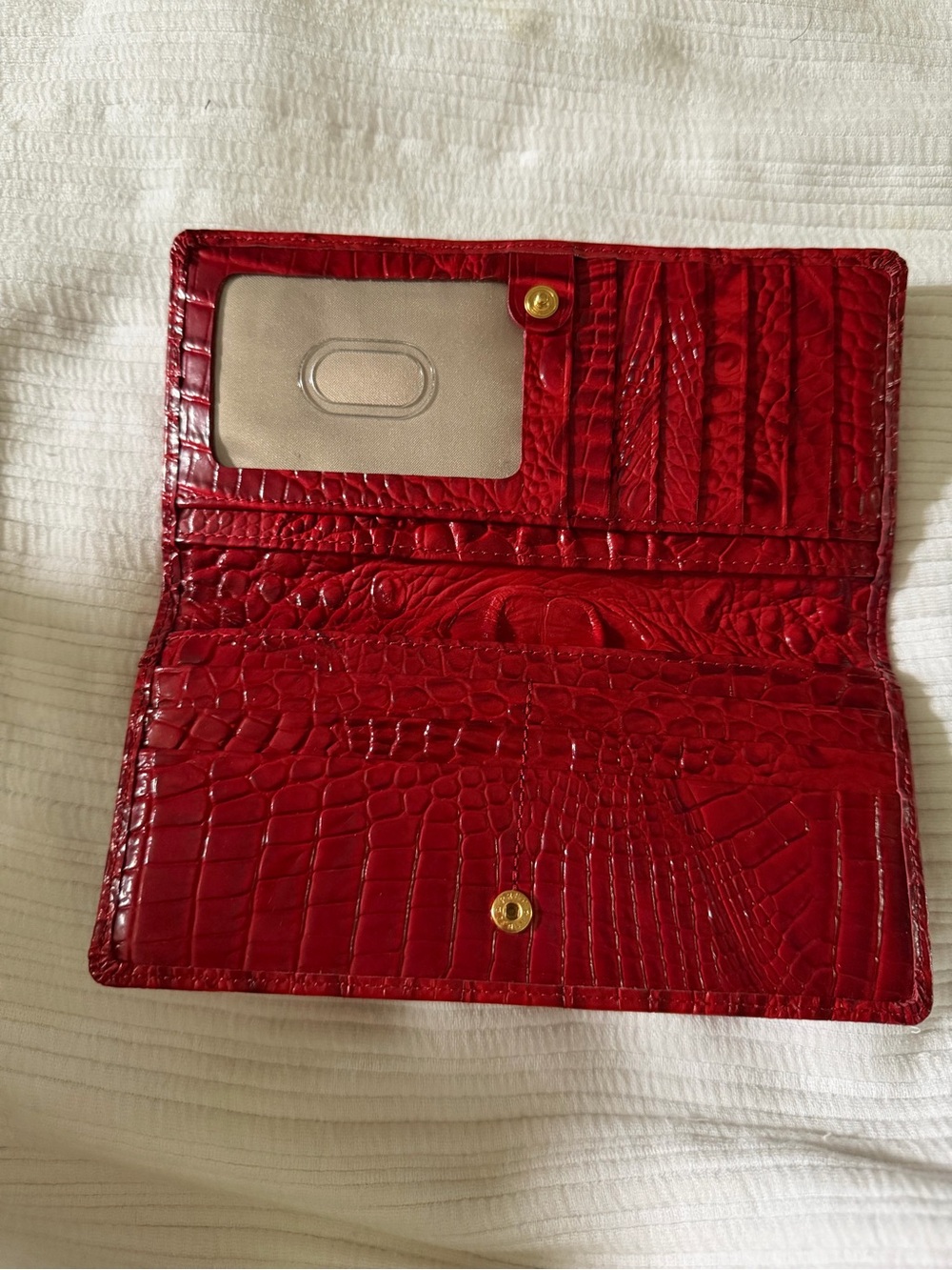 Brahmin Red Croc-Embossed Ady Wallet - Picture 4 of 13